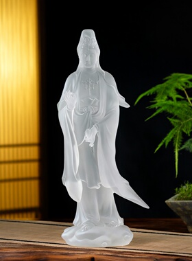 京铜琉璃观音佛像观世音菩萨摆件