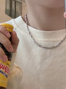 韩国银色可拆卸爱心项链女小众设计感颈链2024年新款爆款锁骨链