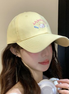 可爱小猫刺绣棒球帽女春夏季