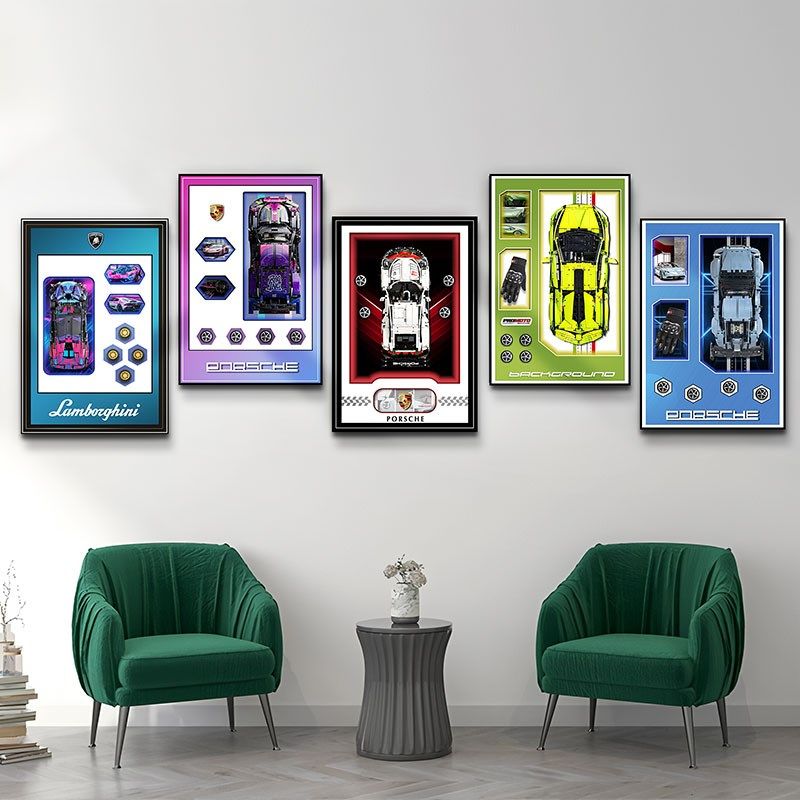 积木上墙a立体实物画赛车模型2025相框版男孩卧室儿童床头遥控灯,淘宝优惠券,粉丝福利购,淘宝优惠卷