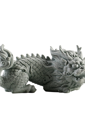 青砂石精品养招财貔貅茶宠家居国潮风书房瑞兽麒麟镇纸