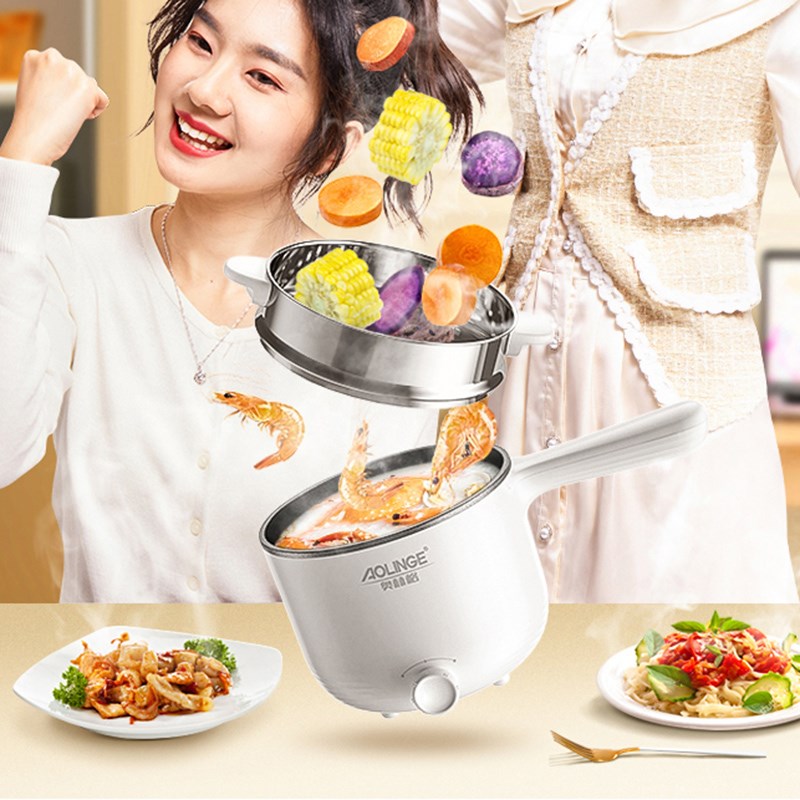 奥林格宿舍寝室学生电煮锅多功能家用单人一体电热小火锅煮面1人2 - 图2