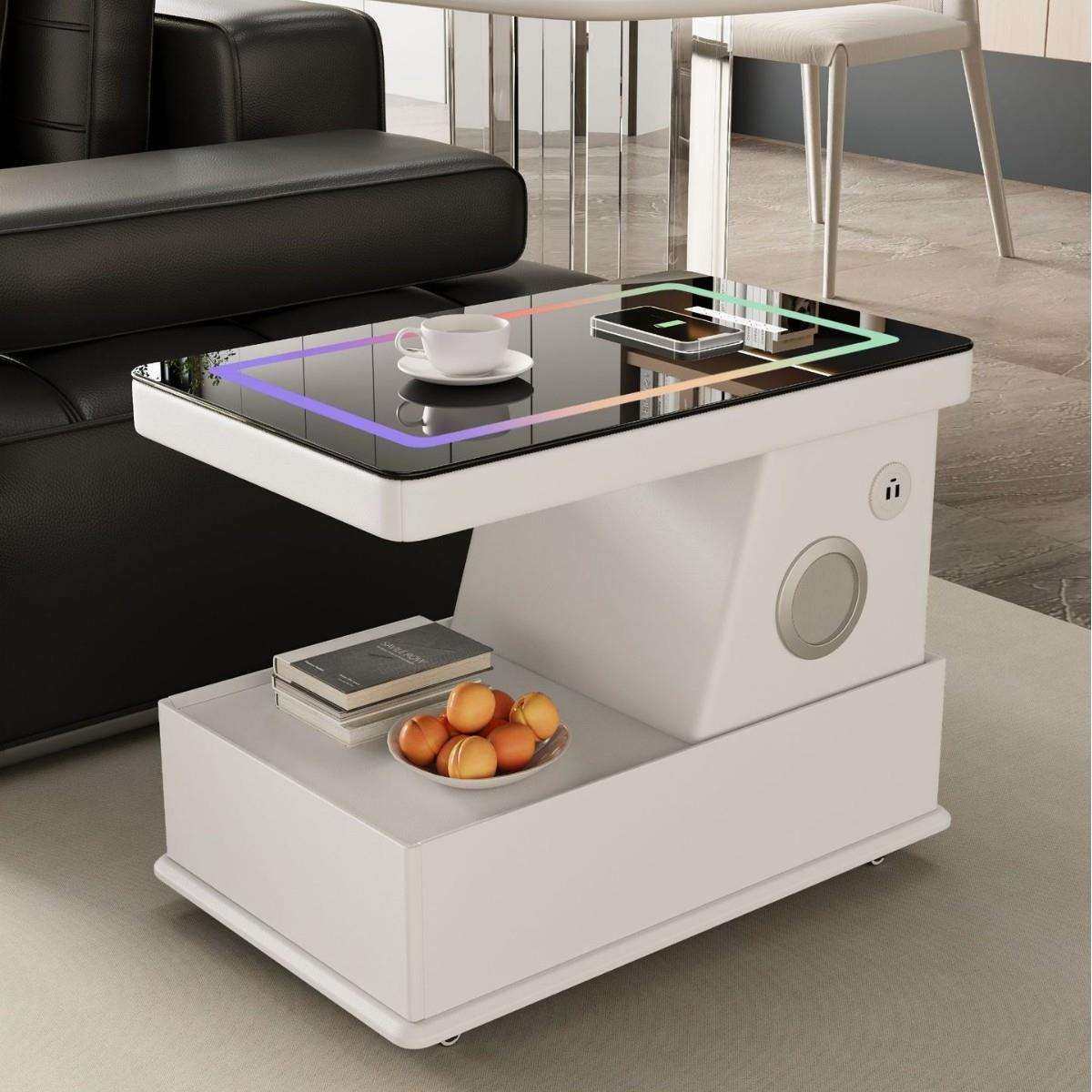 意式极简智能移动茶几沙发边几小户型客厅边柜无线充电角几小推车,淘宝优惠券,粉丝福利购,淘宝优惠卷