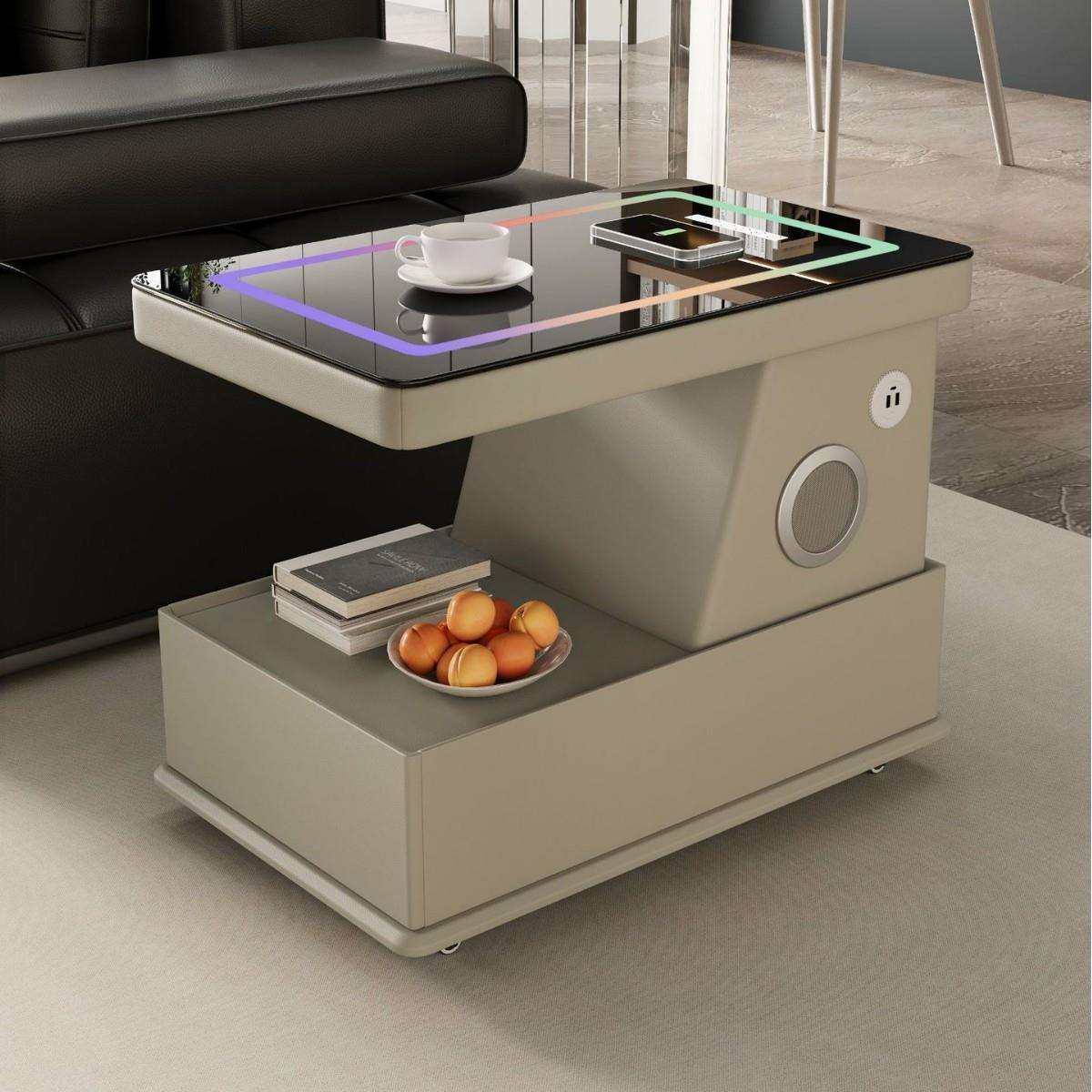 意式极简智能移动茶几沙发边几小户型客厅边柜无线充电角几小推车,淘宝优惠券,粉丝福利购,淘宝优惠卷