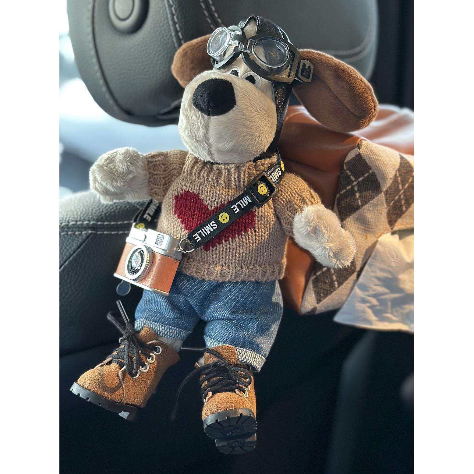 车载纸巾盒挂式飞行狗卡通车内装饰用品千鸟格汽车座椅抽纸云,淘宝优惠券,粉丝福利购,淘宝优惠卷