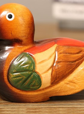 创意情侣鸳鸯摆件一对木头鸭子新婚礼物装饰摆设床头新人结婚礼品