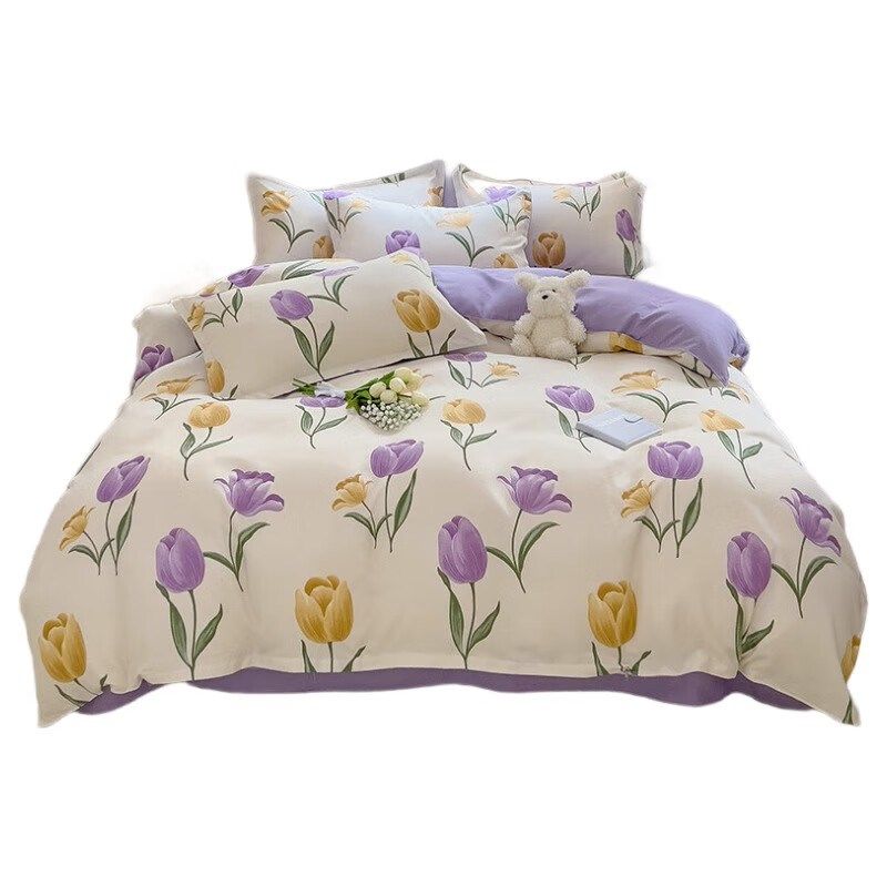 新款全棉四件套加厚被套床单款床F上用品学生宿舍单人三件套,淘宝优惠券,粉丝福利购,淘宝优惠卷