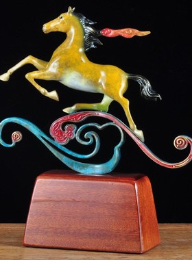 彩铜招财马摆件马到成功志在w千里家居客厅酒柜玄关装饰品乔迁礼