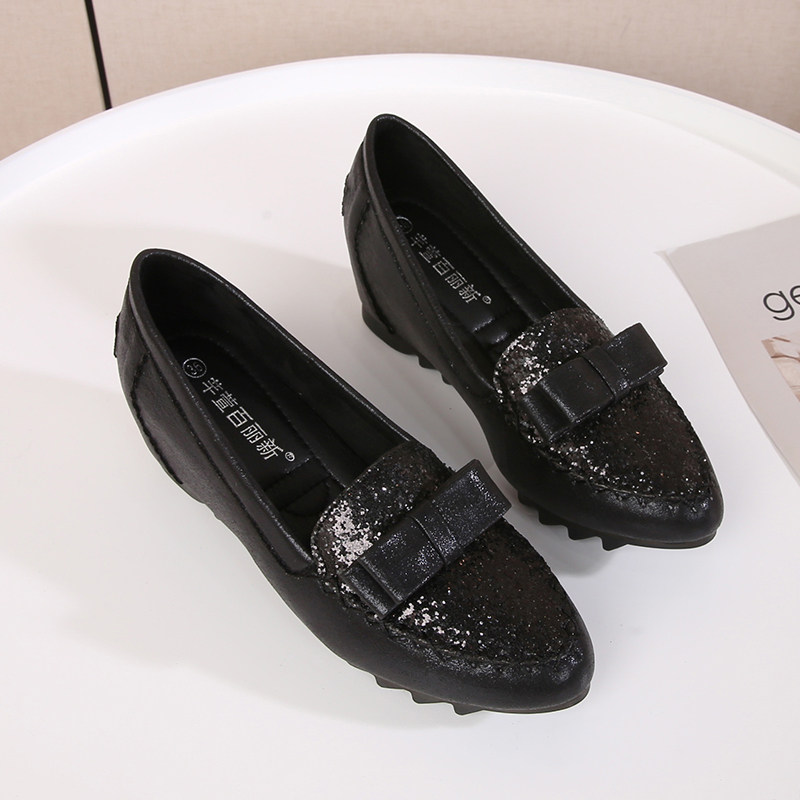 2023春d秋新款百搭内增高豆豆鞋软底坡跟小码女鞋31 32 33 34单鞋,淘宝优惠券,粉丝福利购,淘宝优惠卷