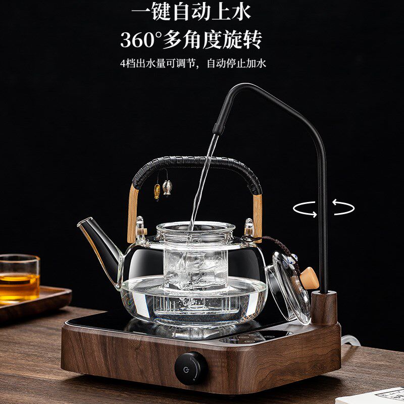 新款自动上水煮茶器加厚蒸煮一体全玻H璃茶壶泡茶具烧水电陶炉套,淘宝优惠券,粉丝福利购,淘宝优惠卷