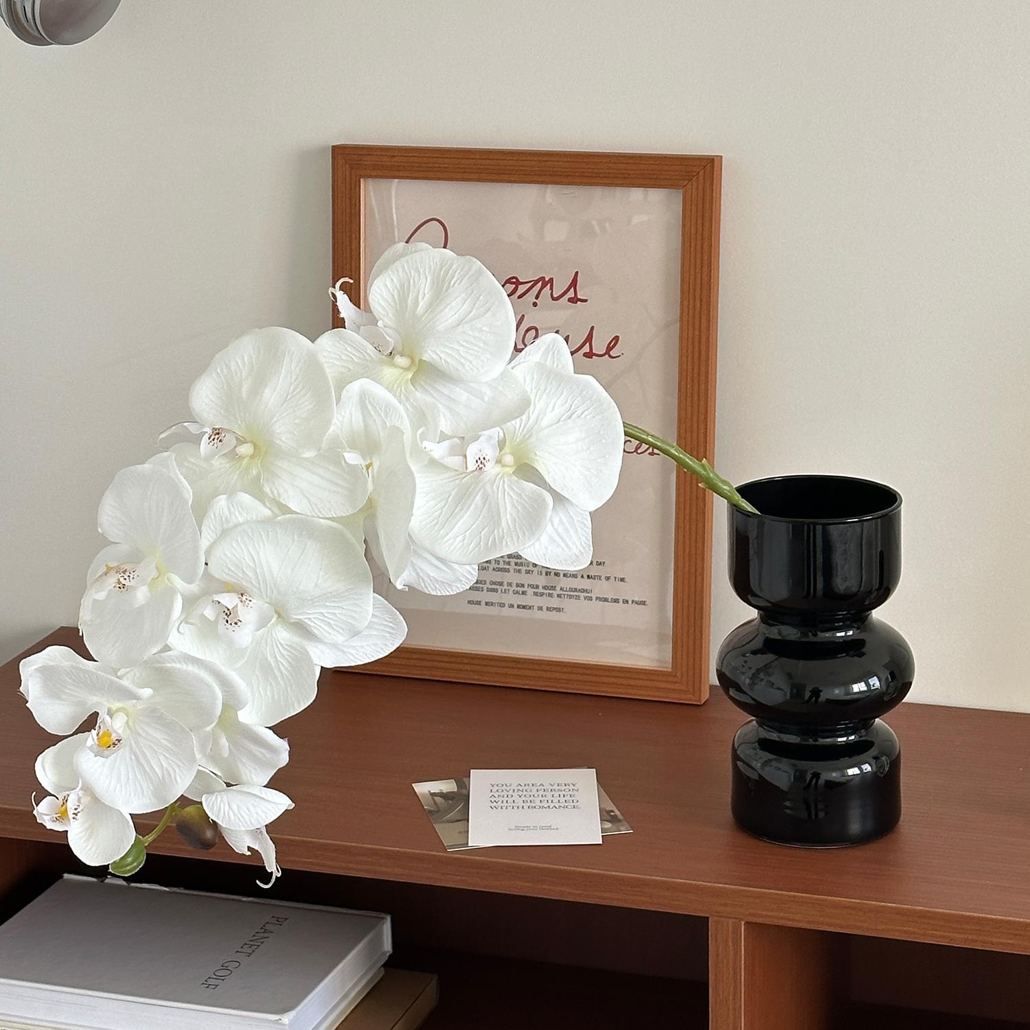 轻奢蝴蝶兰假花仿真花摆设轻奢花艺花瓶插花家居客厅装饰摆件花束 - 图3