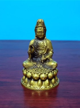 黄铜观世音菩萨观音观自在铜像车载空心小号童男童女善财童子龙女
