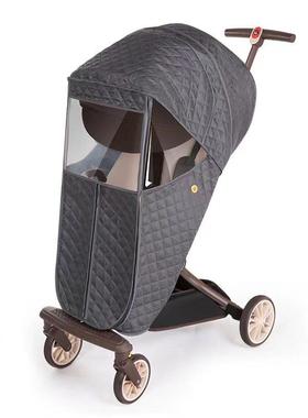 双胞胎婴儿推车雨罩溜娃防风罩夹棉保暖罩防飞沫雨衣