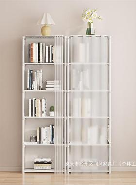 多层家用置物架简易书架跨客厅落地收纳柜储物柜防尘桌面书柜儿童