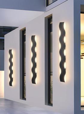 S型壁灯户外防水现代简约别墅大门口柱子阳台室外庭院长条外墙灯