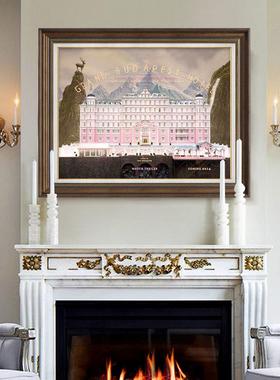 布达佩斯大饭店美式餐厅装饰画欧式复古油画饭厅挂画客厅玄关壁画