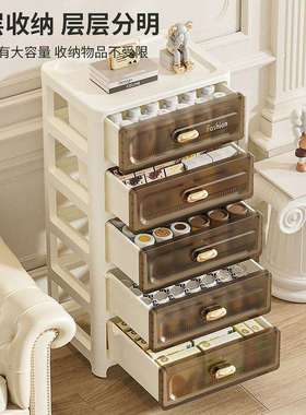 35cm面宽抽屉式收纳柜多层整理柜塑料置物柜家用收纳储物柜带滑轮
