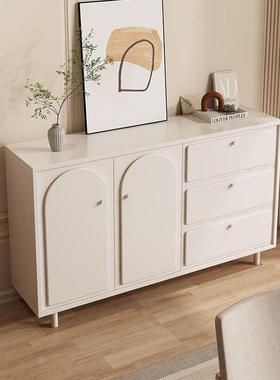 奶油风实木斗柜卧室收纳储物柜客厅五斗柜置物床尾柜复古柜抽屉柜