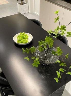 极简意式纯黑岩板餐桌家用小户型餐椅家用4个6个装饭桌长方形