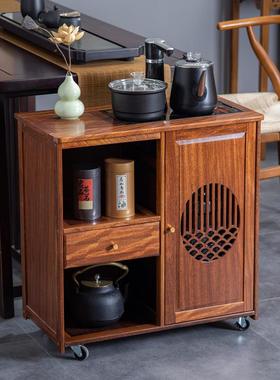 移动茶桌实木水柜边柜泡台家用烧水壶一体边柜办公室具置物