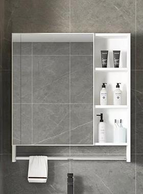 防水太空铝浴室镜柜挂墙式卫生间洗手间单独储物收纳镜箱化妆镜子