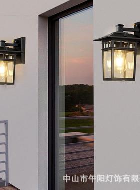 光控感应户外壁灯室外防水阳台轻奢庭院灯中式别墅简约大门外墙灯