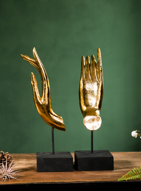 东南亚风格木雕佛手泰式风情装饰品客厅玄关桌面泰国工艺品