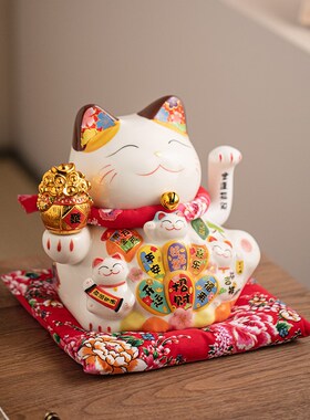 精致摇手招财猫摆件 电动电池自动招手特大号Q中号小号新款不掉色