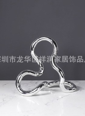 现代简约样板房几何轻奢摆件莫比乌斯环形曲线雕塑静物电视柜摆设