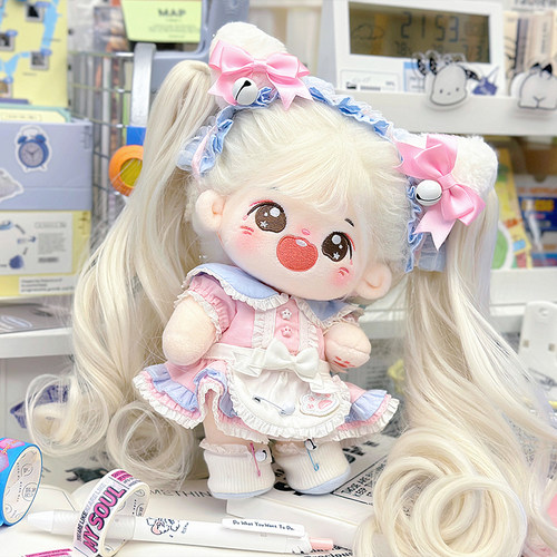 喵喵女仆棉花娃娃衣服20cm正版无属性玩偶公仔毛绒玩具可爱女仆装 - 图0