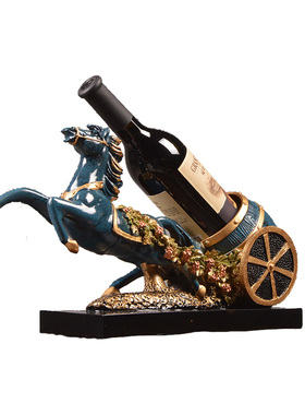 马拉车酒架子高档酒柜装饰品摆设客厅办公室电视柜家居美式工艺品