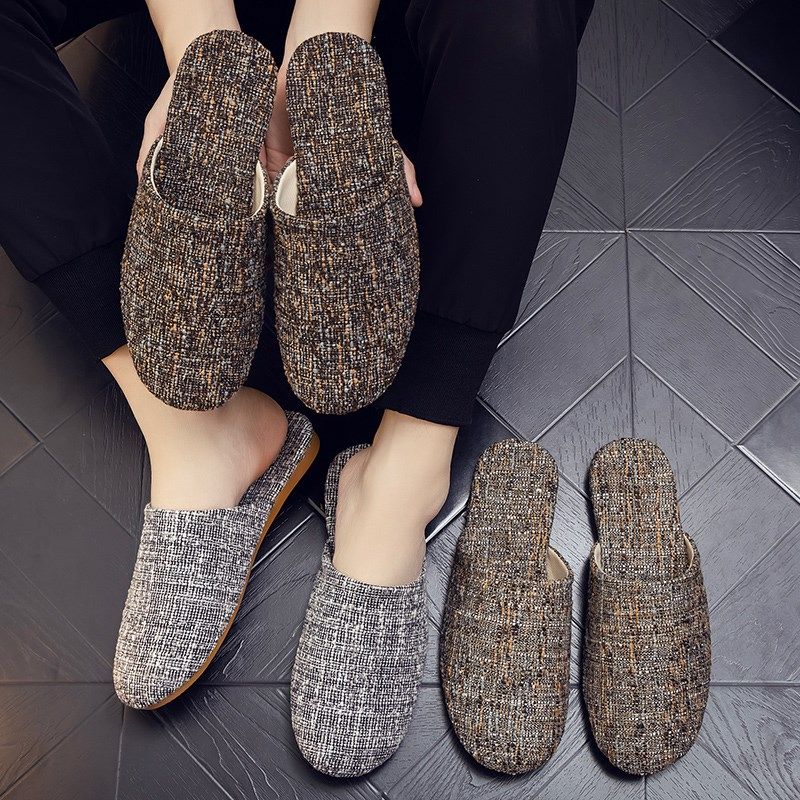 春秋季家居拖鞋男女室内情侣防滑防臭软底木地板棉麻布艺时尚棉拖,淘宝优惠券,粉丝福利购,淘宝优惠卷