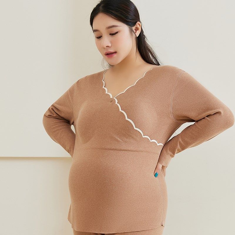 免穿文胸孕妇秋衣秋裤套装德绒孕期月子大码上衣冬季哺乳保暖内衣,淘宝优惠券,粉丝福利购,淘宝优惠卷