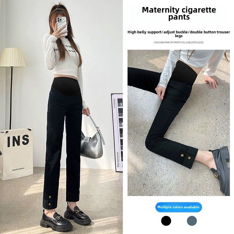 孕妇裤春秋季新款外穿直筒裤休闲多用途牛仔裤运动九分裤,淘宝优惠券,粉丝福利购,淘宝优惠卷