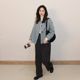 High-end gentle style blue short woolen jacket for women in spring and autumn new Korean version of small person casual temperament