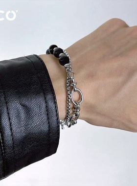 CCO浪漫博弈情侣手链女潮小众高级双层学生串珠手串送女友礼物