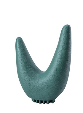 新品斑驳系列绿色线条树脂摆D件白色创意造型抽象装饰品