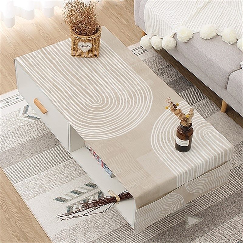 侘寂风 茶几桌布客厅桌垫防水防烫茶几布盖布盖巾棉麻收纳口袋,淘宝优惠券,粉丝福利购,淘宝优惠卷