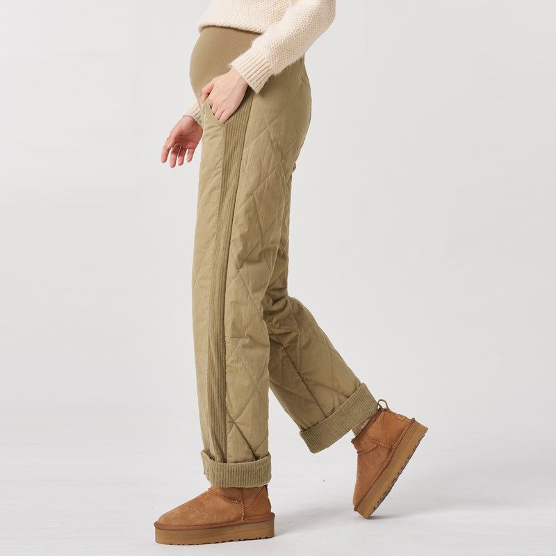 [新品]孕妇直筒裤秋冬2024新款加绒加厚仿羽绒裤防风棉裤冬季外穿,淘宝优惠券,粉丝福利购,淘宝优惠卷