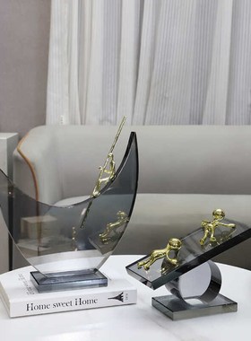 现代轻奢水晶人物摆件家居桌面z软装饰品样板间展厅电视酒柜工艺