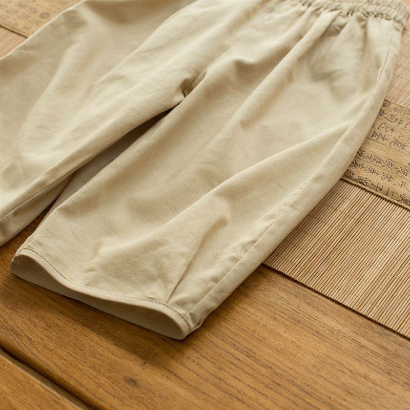 男童夏天裤子夏季男款儿童薄款男宝防蚊裤女童国风棉麻七分八分裤,淘宝优惠券,粉丝福利购,淘宝优惠卷