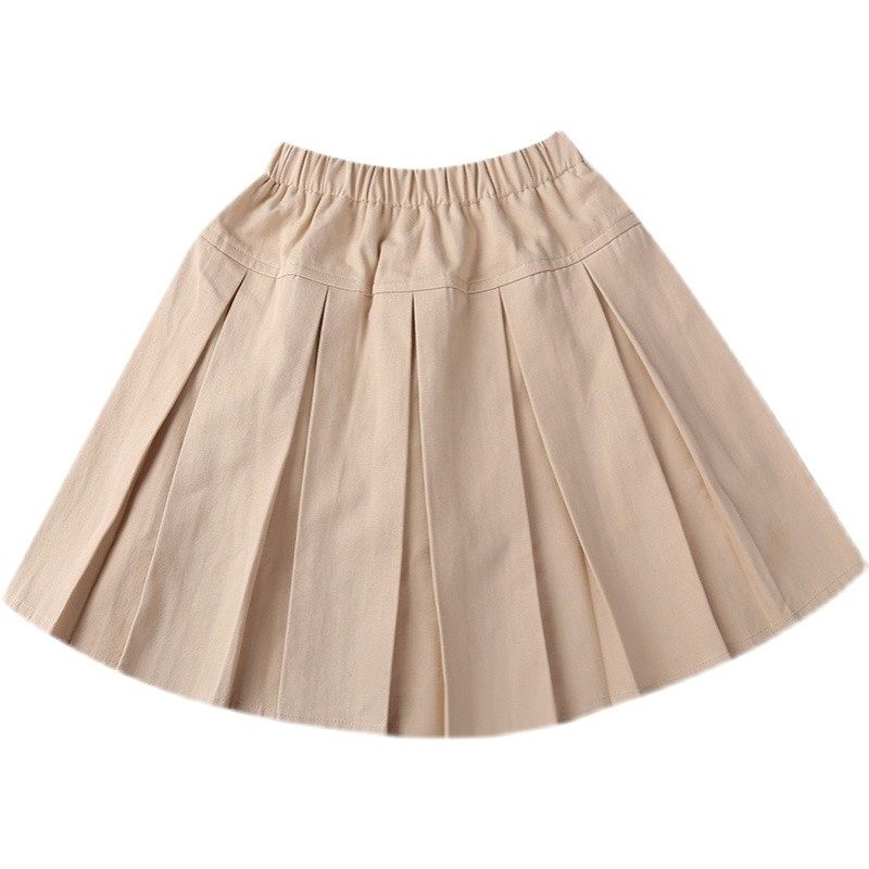 女童短裙浅卡其色小学生校服裙子学院风宝宝百褶裙儿童表演半身裙,淘宝优惠券,粉丝福利购,淘宝优惠卷