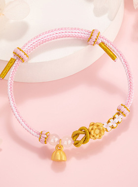 好运连连纯银925编织手绳女新中