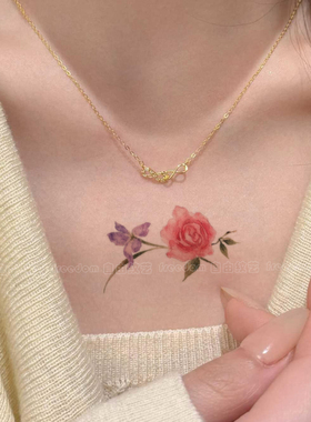 仙女花卉纹身贴性感纯欲遮盖高级