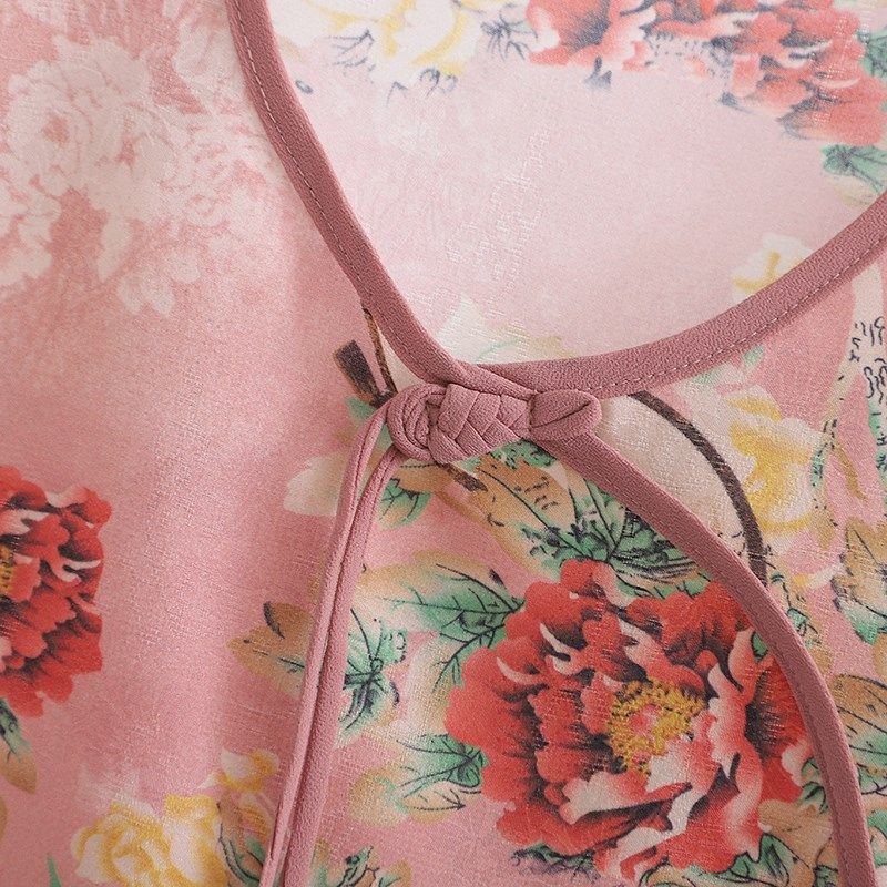 母亲节妈妈夏季雪纺套装r国风新款中老年女花色新中式阔腿裤两件,淘宝优惠券,粉丝福利购,淘宝优惠卷