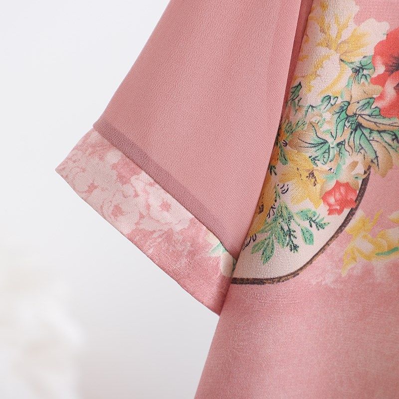 母亲节妈妈夏季雪纺套装r国风新款中老年女花色新中式阔腿裤两件,淘宝优惠券,粉丝福利购,淘宝优惠卷