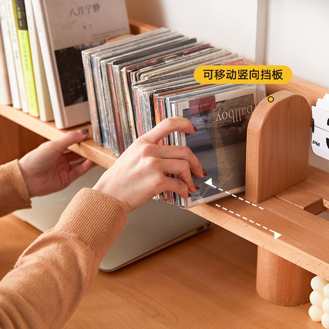 Bookshelf on desk store shelf multi-layer desk q desk storage shelf solid wood primary school student desktop telescopic double layer