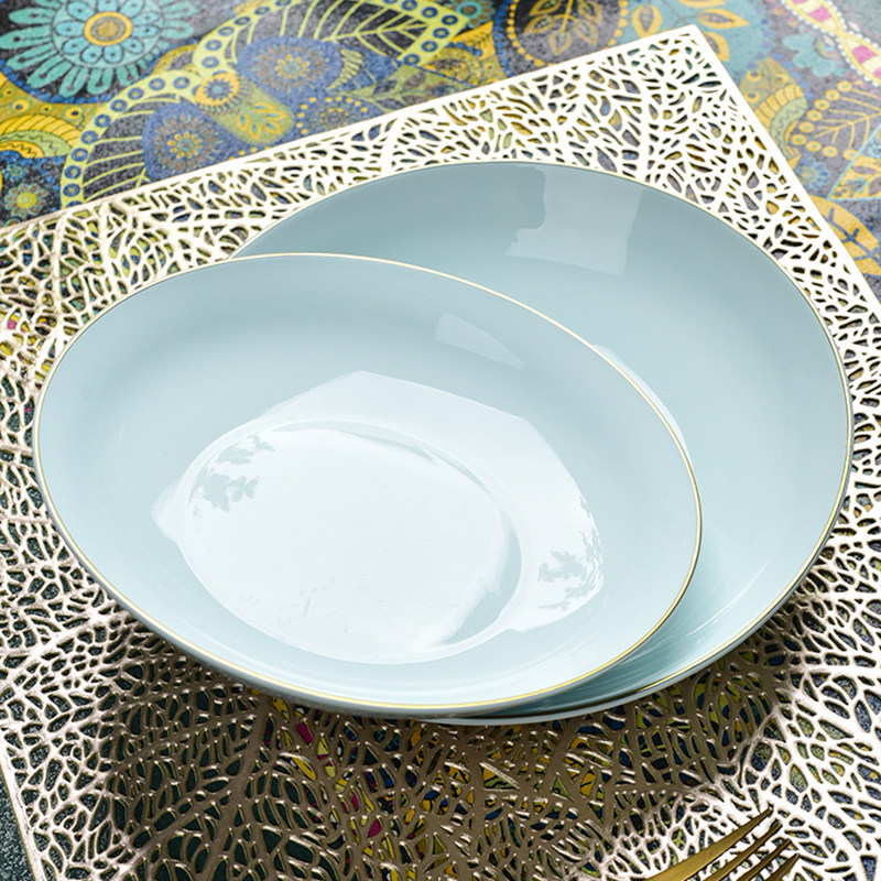 玉珑青瓷碗家用吃饭2025新款中式风碗盘餐具面碗大汤碗菜盘子鱼盘,淘宝优惠券,粉丝福利购,淘宝优惠卷