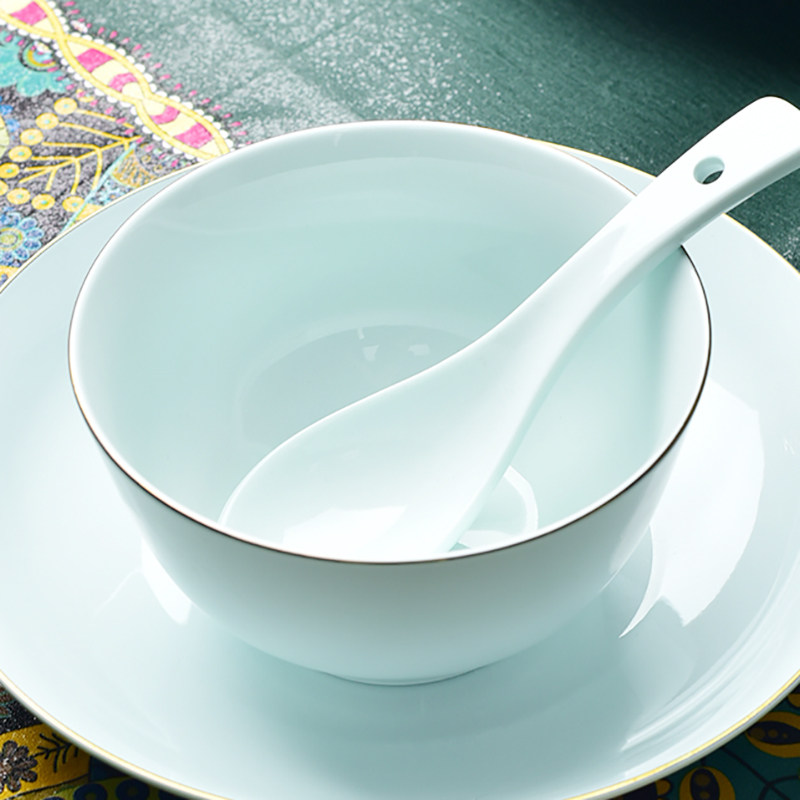 玉珑青瓷碗家用吃饭2025新款中式风碗盘餐具面碗大汤碗菜盘子鱼盘,淘宝优惠券,粉丝福利购,淘宝优惠卷