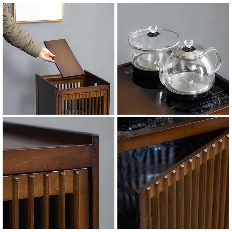 Tea cabinet, tea table, tea side cabinet, living room side table, small tea table with wheels, tea tray, tea set, fully automatic